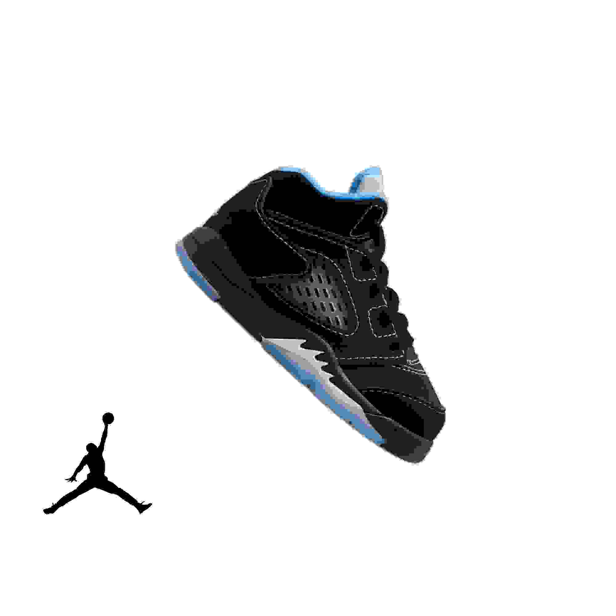 Jordan 5 Retro Toddler Kids' "Black Carolina" Shoe